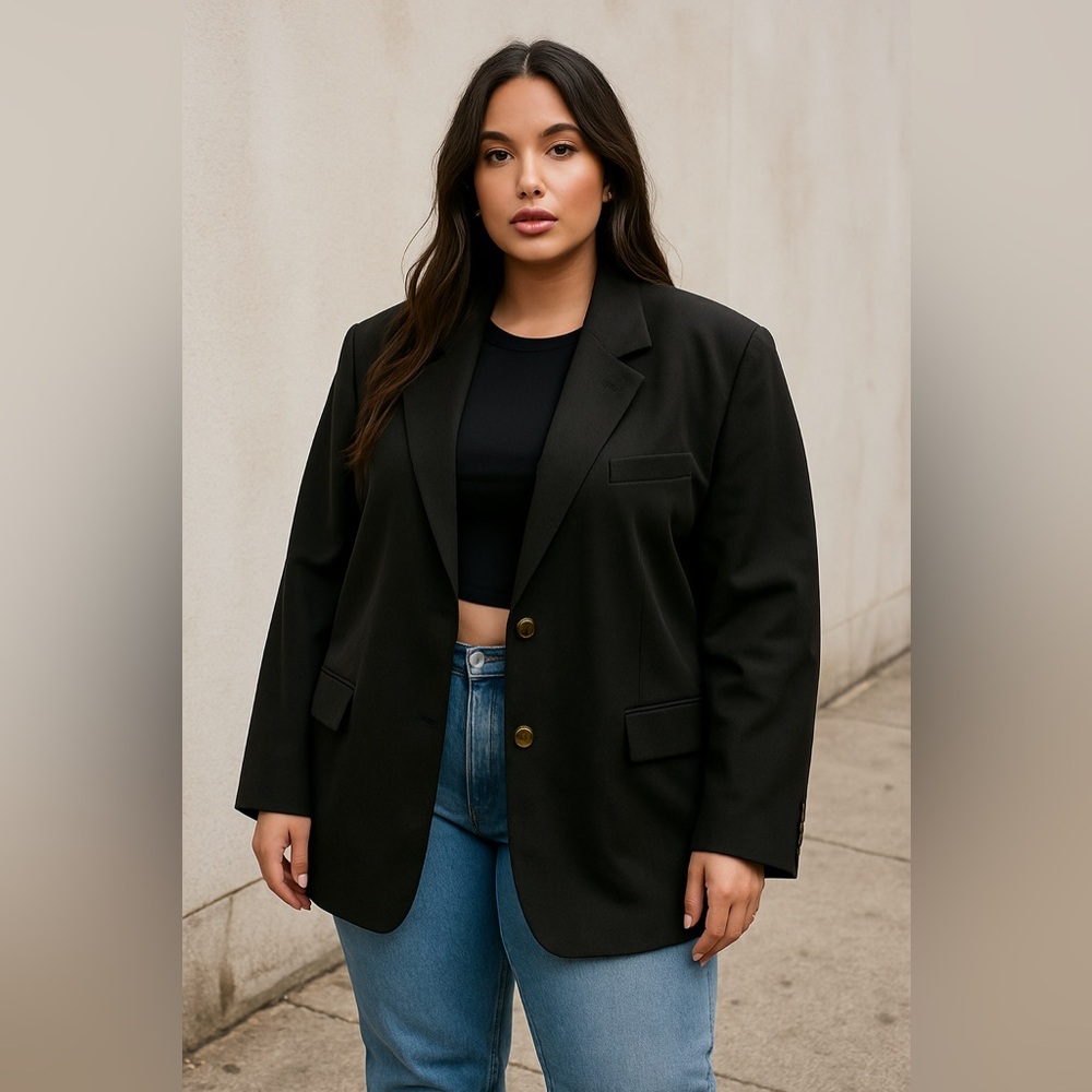 Future Collective Oversized Black Blazer Jacket 2X NWT – Plus Size,